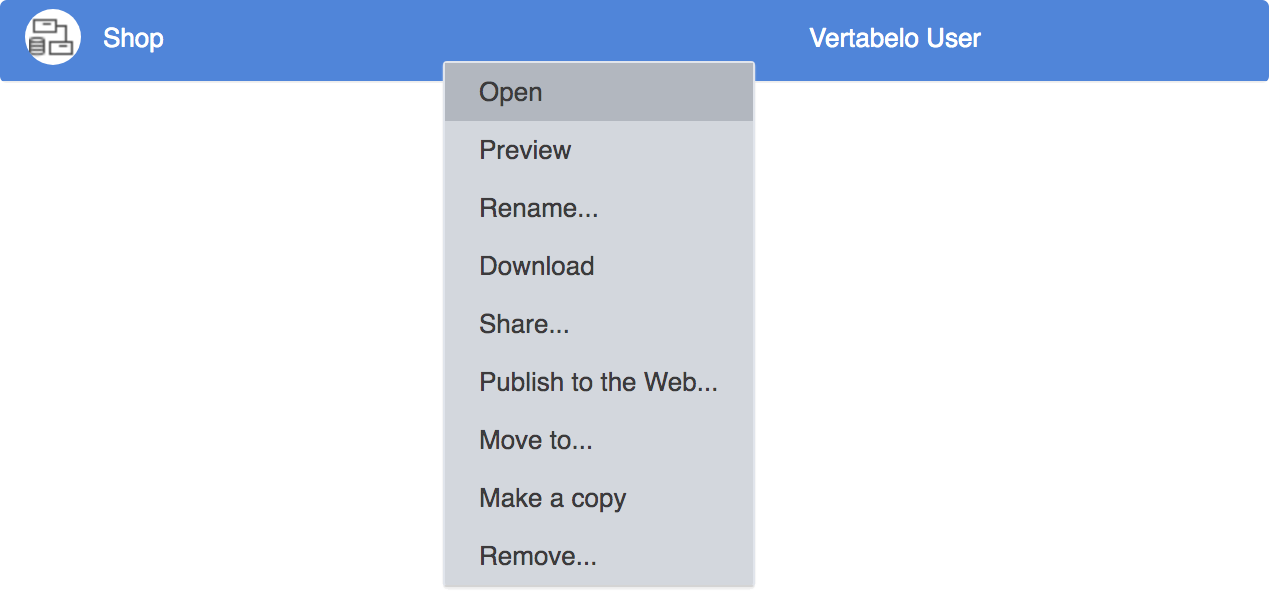 Physical Diagrams in Vertabelo