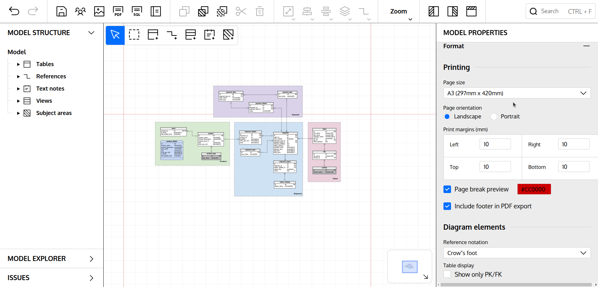 Tip #20 – How to configure Vertabelo printouts | Vertabelo Database Modeler