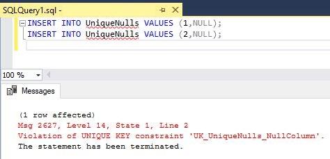 UNIQUE Constraint in a Relational Database