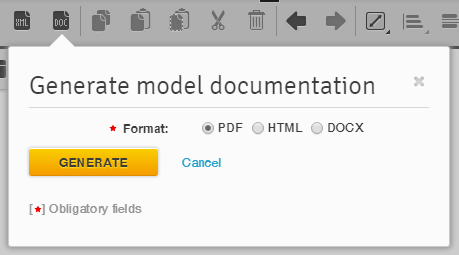 Generate model documentation – Generate button